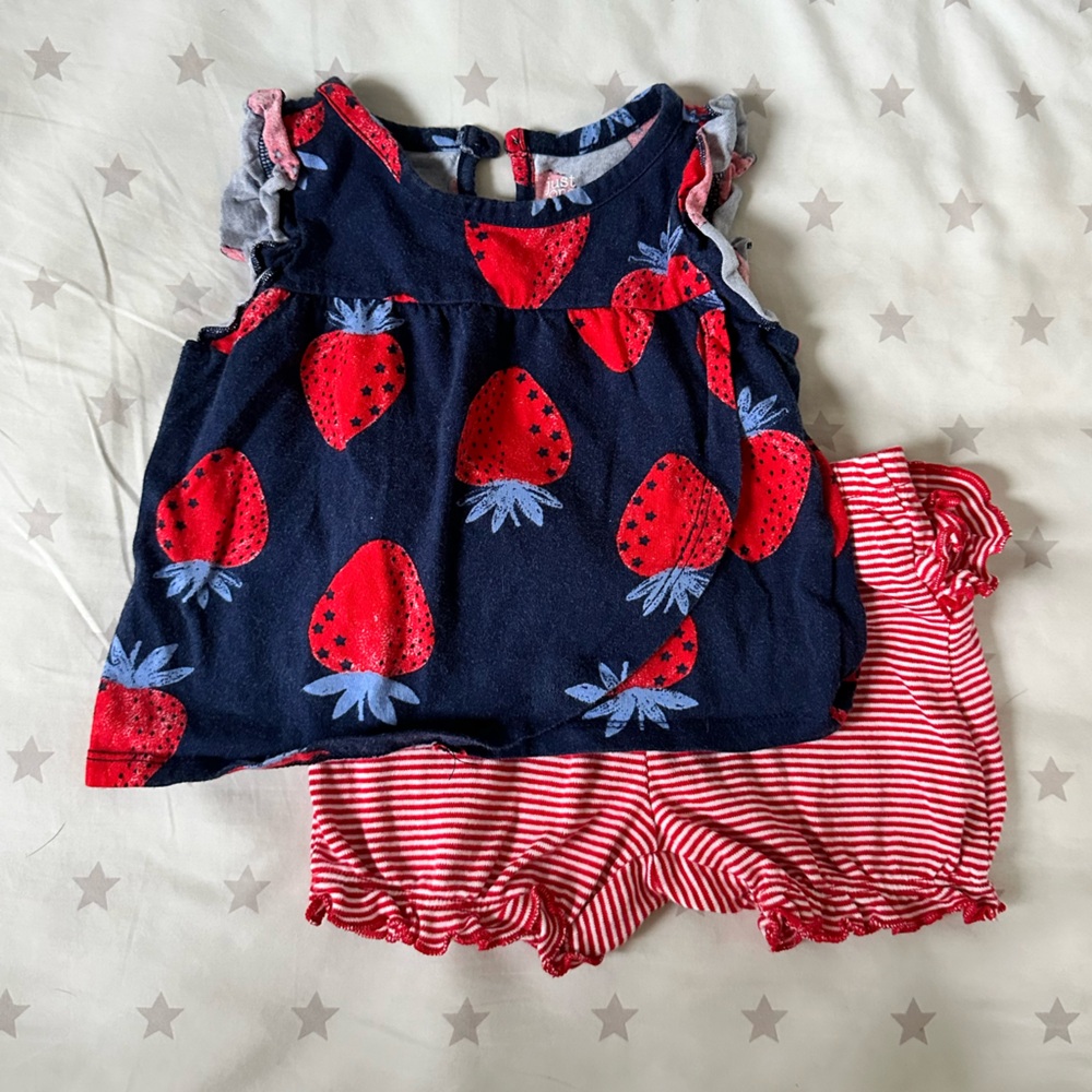 Carters 2 piece strawberry outfit